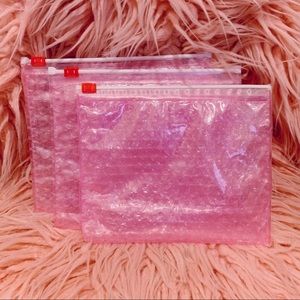 Glossier Pink Pouches/Bags (Set of 3)